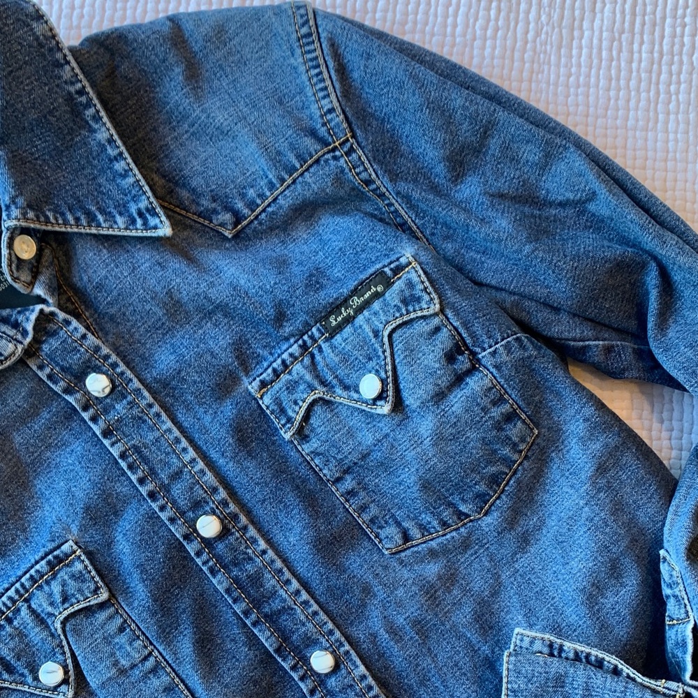 Lucky Brand Blue Denim Shirt with Snap Close - Picture 3 of 16
